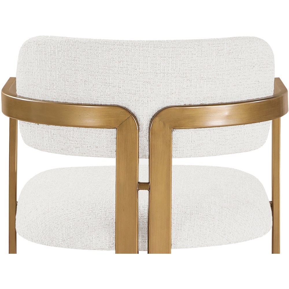 Aurum Cream Linen Textured Fabric Upholstered Counter Stool