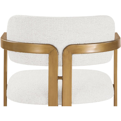 Aurum Cream Linen Textured Fabric Upholstered Counter Stool