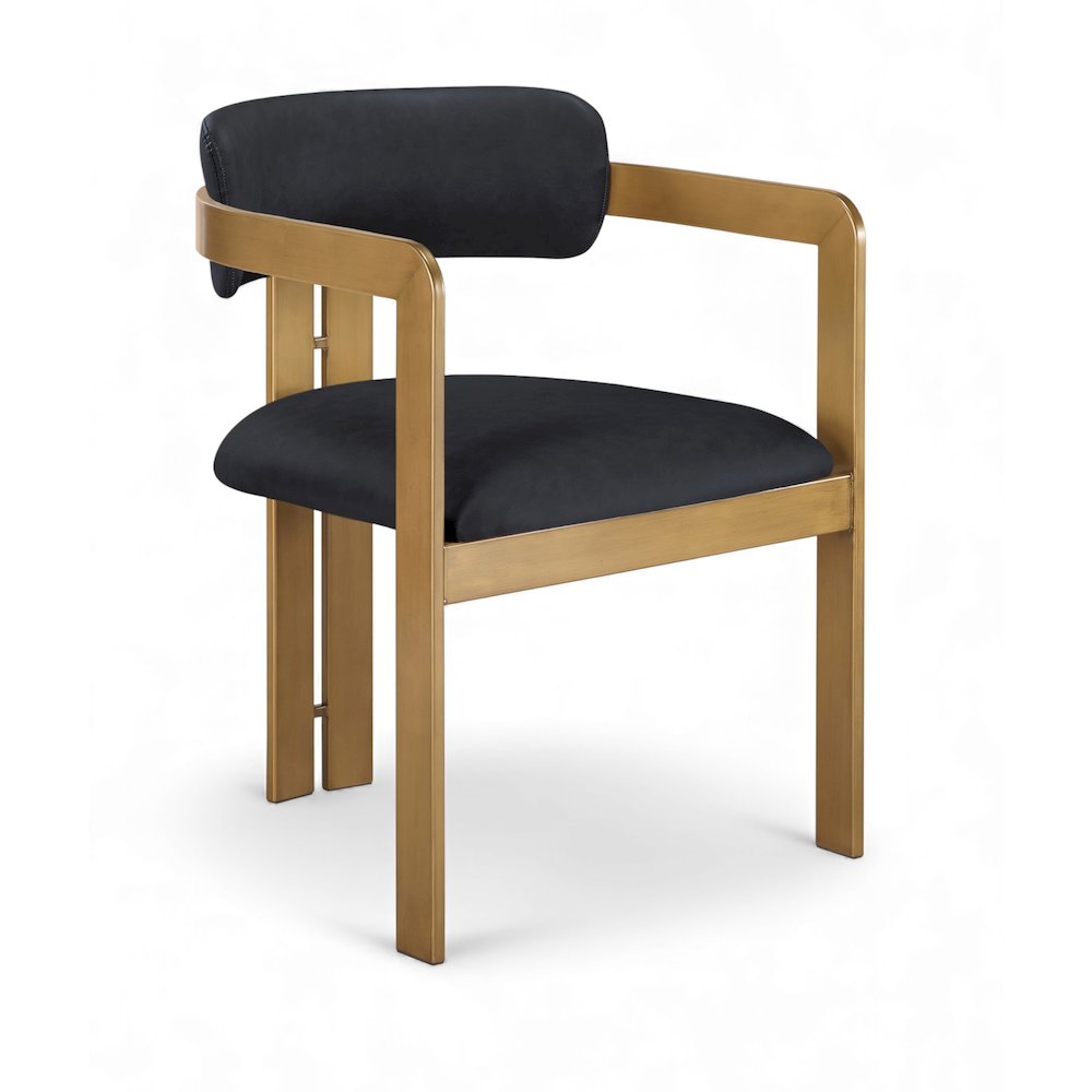 Aurum Black Vegan Leather Upholstered Dining Chair, Set of 2