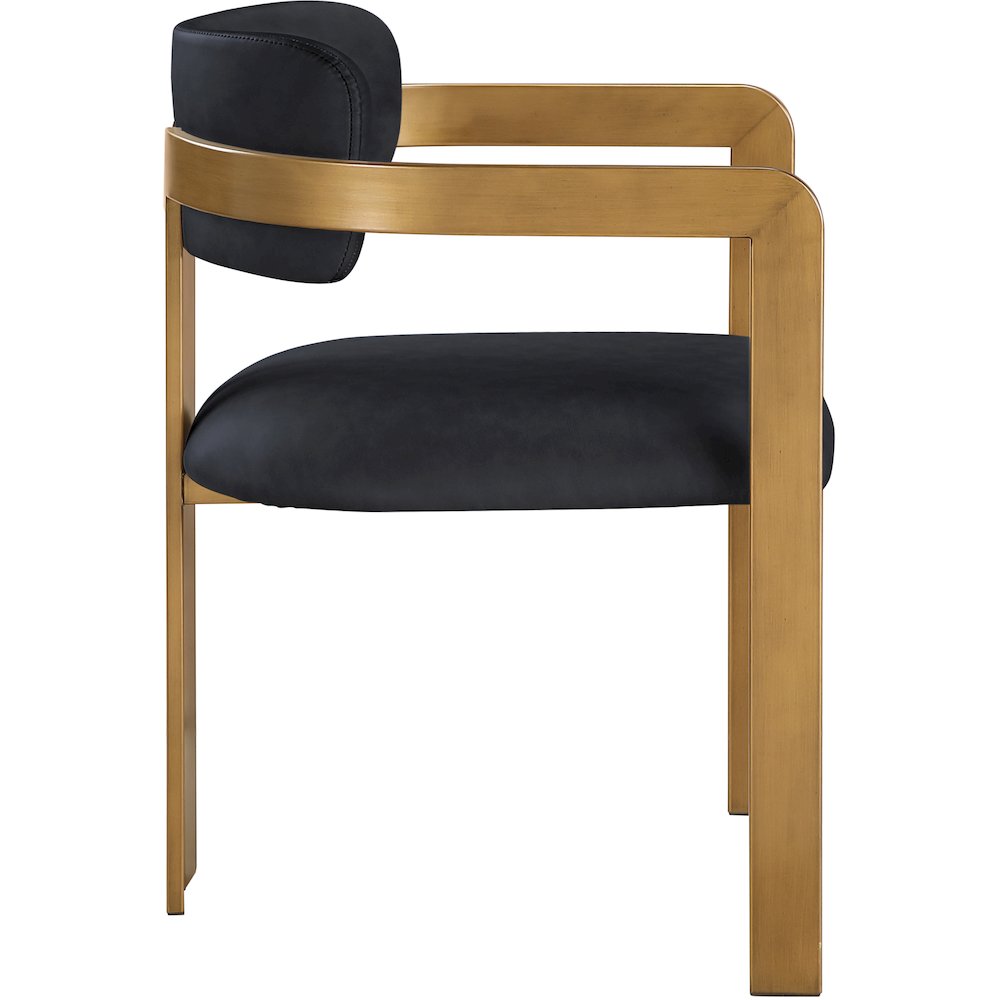 Aurum Black Vegan Leather Upholstered Dining Chair, Set of 2