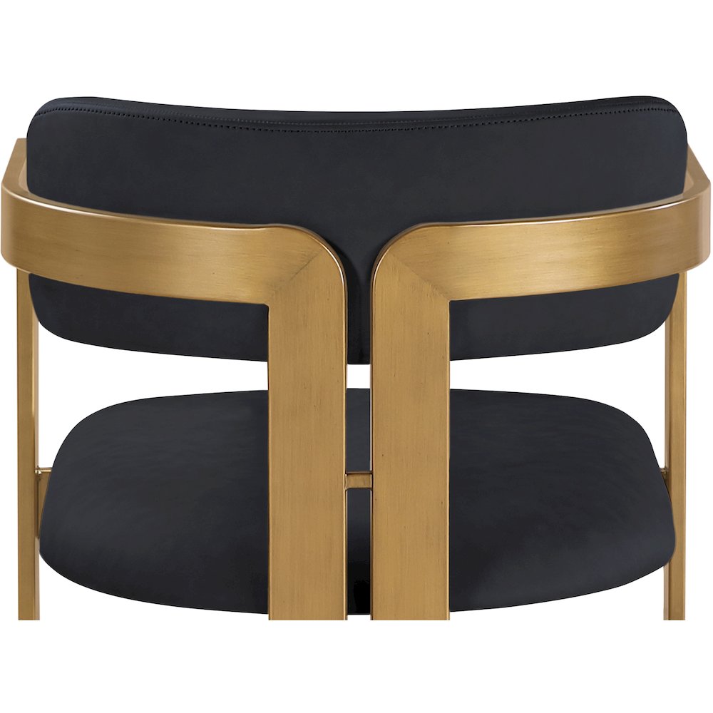 Aurum Black Vegan Leather Upholstered Dining Chair, Set of 2