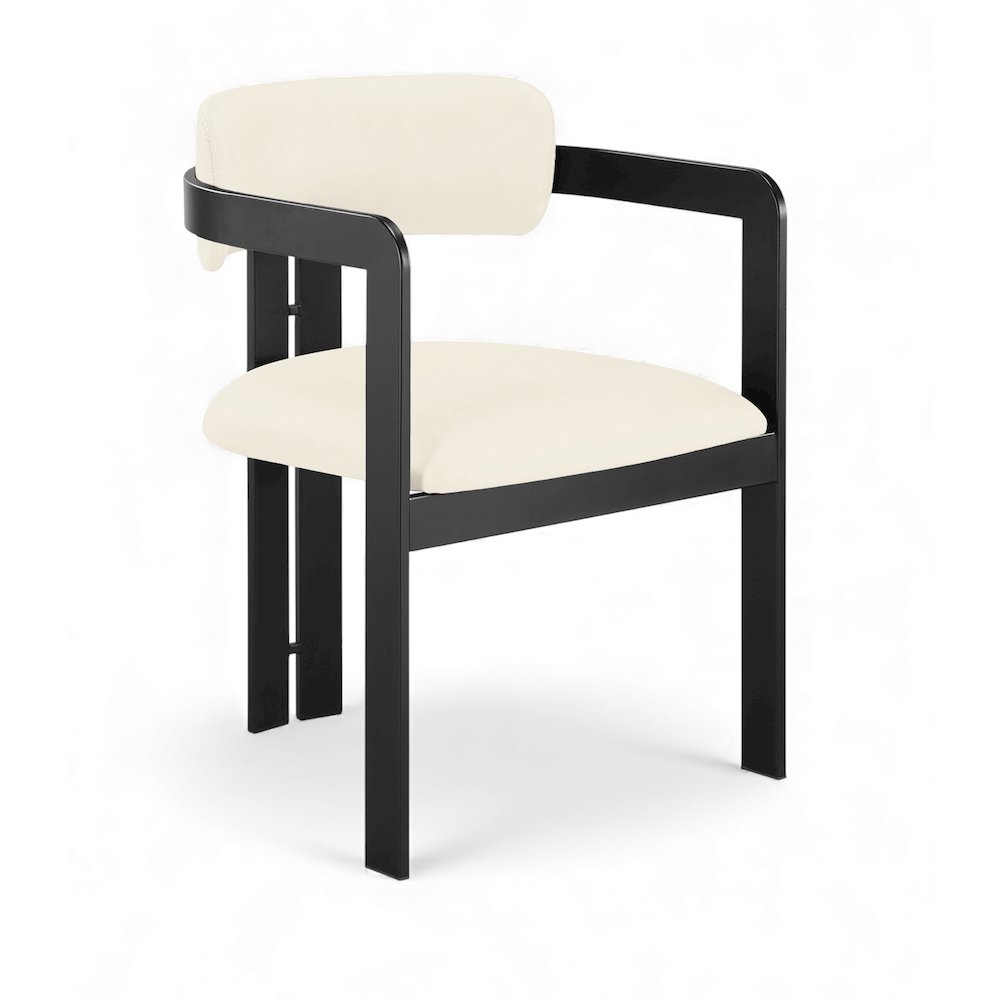 Aurum Cream Vegan Leather Upholstered Dining Chair, Set of 2