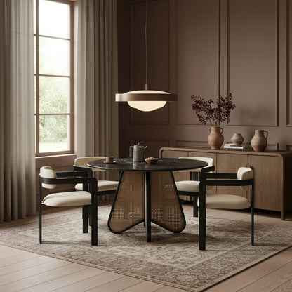 Aurum Cream Vegan Leather Upholstered Dining Chair, Set of 2