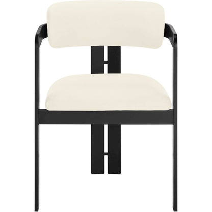 Aurum Cream Vegan Leather Upholstered Dining Chair, Set of 2