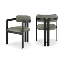 Aurum Green Vegan Leather Upholstered Dining Chair, Set of 2