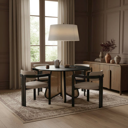 Aurum Taupe Vegan Leather Upholstered Dining Chair, Set of 2