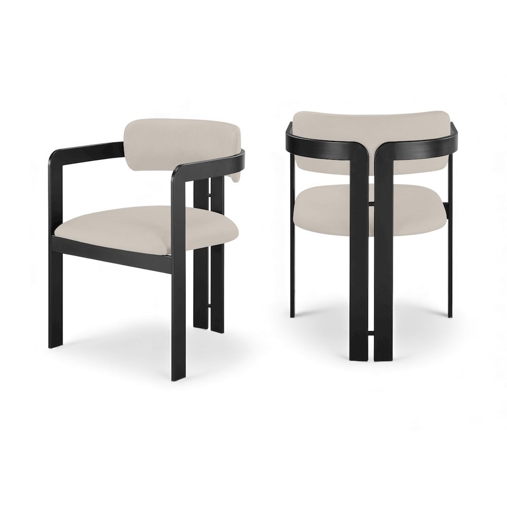 Aurum Taupe Vegan Leather Upholstered Dining Chair, Set of 2