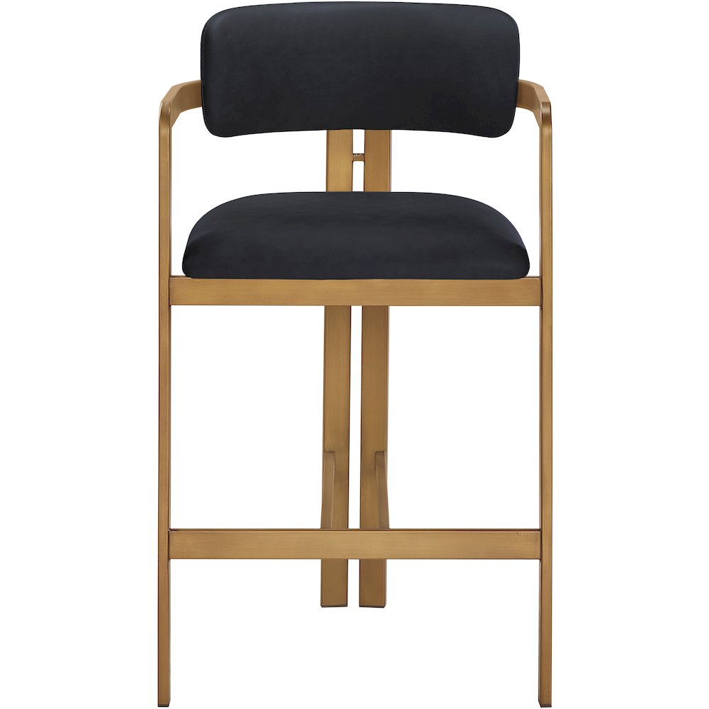 Aurum Black Vegan Leather Upholstered Counter Stool