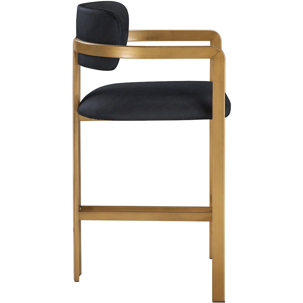 Aurum Black Vegan Leather Upholstered Counter Stool