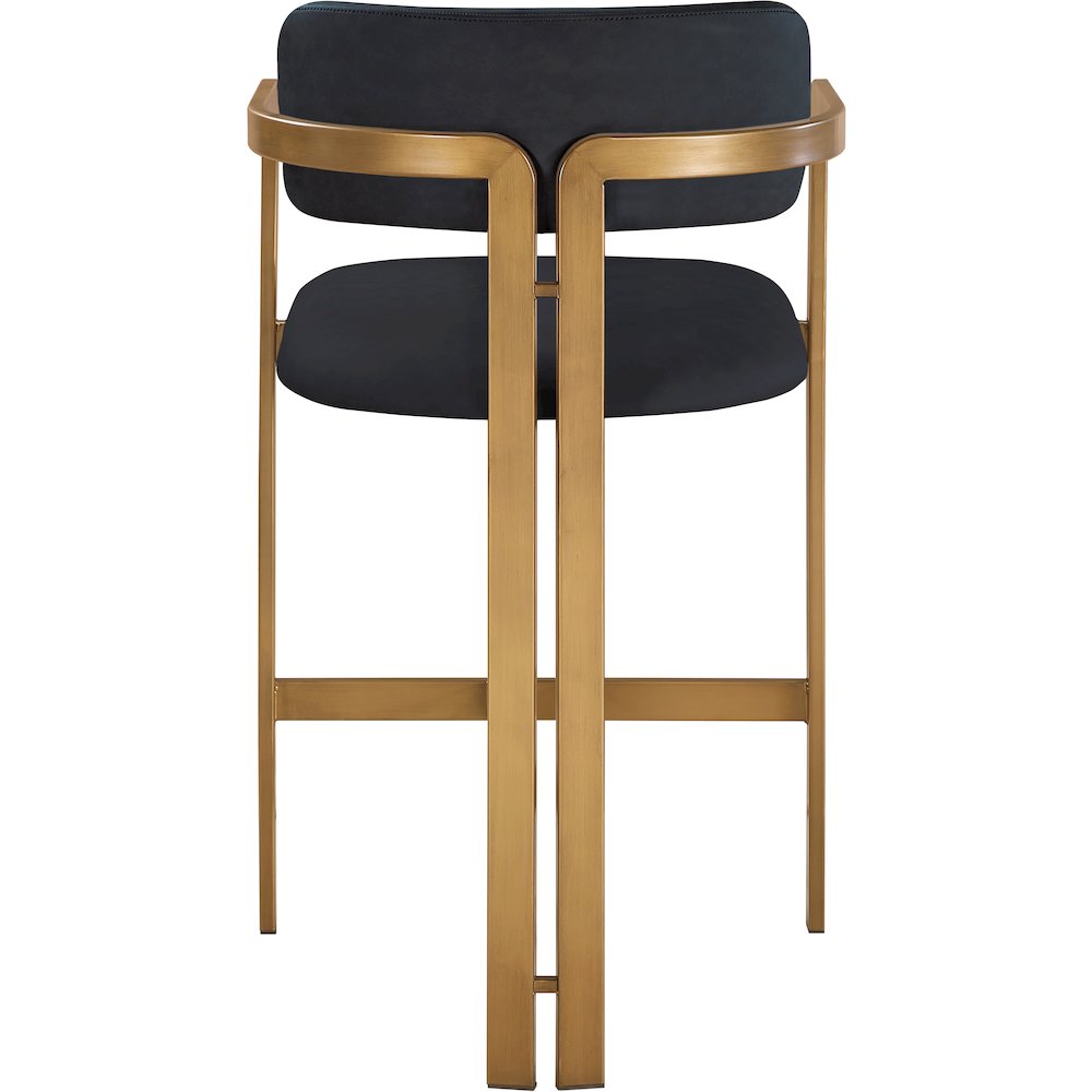 Aurum Black Vegan Leather Upholstered Counter Stool