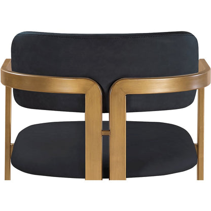 Aurum Black Vegan Leather Upholstered Counter Stool