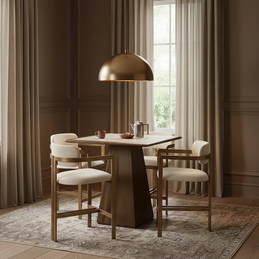 Aurum Cream Vegan Leather Upholstered Counter Stool