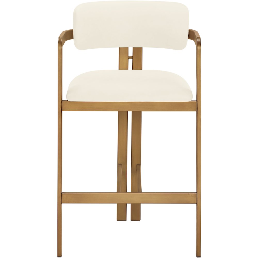 Aurum Cream Vegan Leather Upholstered Counter Stool