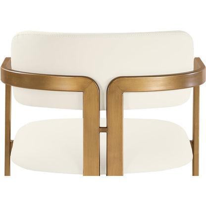 Aurum Cream Vegan Leather Upholstered Counter Stool