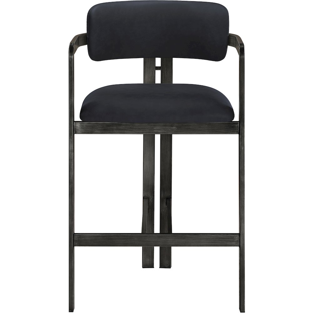 Aurum Black Vegan Leather Upholstered Counter Stool