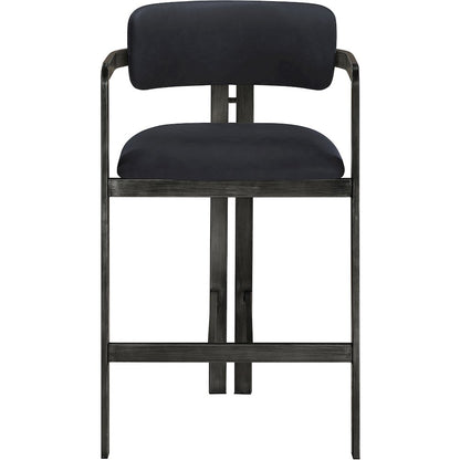 Aurum Black Vegan Leather Upholstered Counter Stool