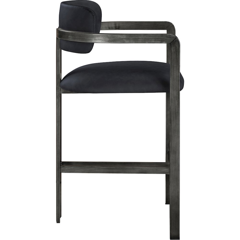 Aurum Black Vegan Leather Upholstered Counter Stool