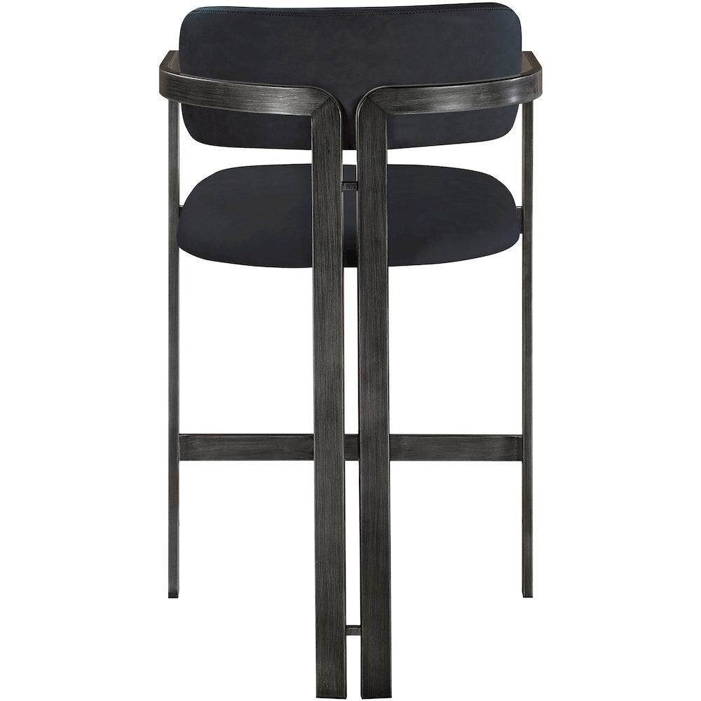 Aurum Black Vegan Leather Upholstered Counter Stool