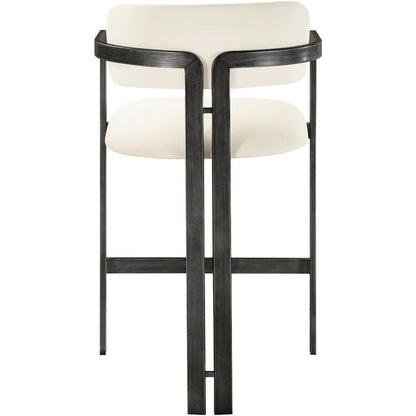 Aurum Cream Vegan Leather Upholstered Counter Stool