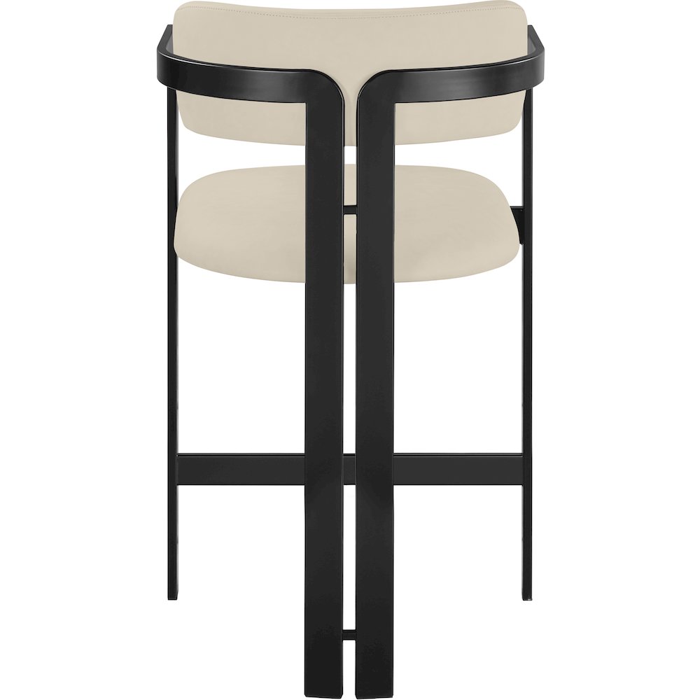 Aurum Beige Vegan Leather Upholstered Counter Stool