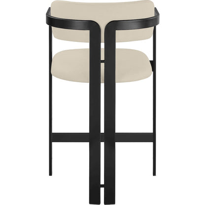 Aurum Beige Vegan Leather Upholstered Counter Stool