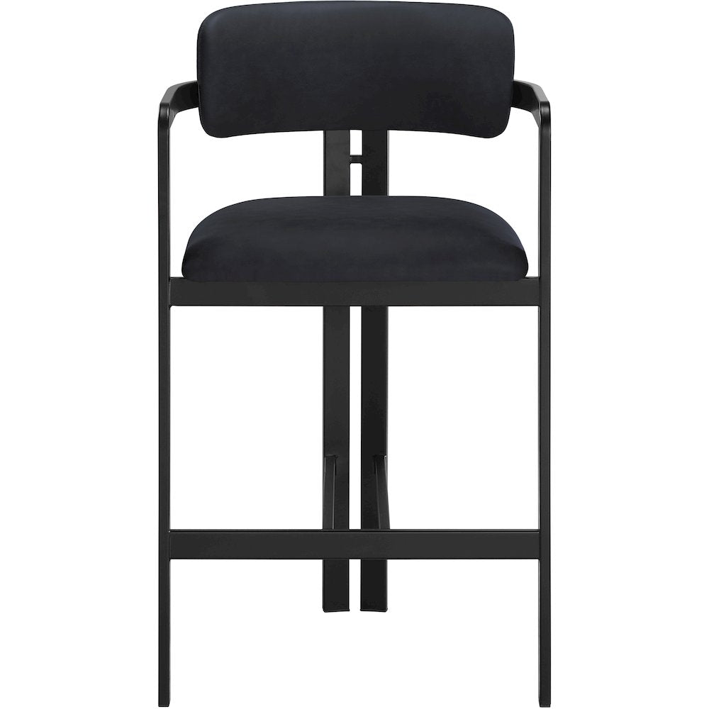 Aurum Black Vegan Leather Upholstered Counter Stool