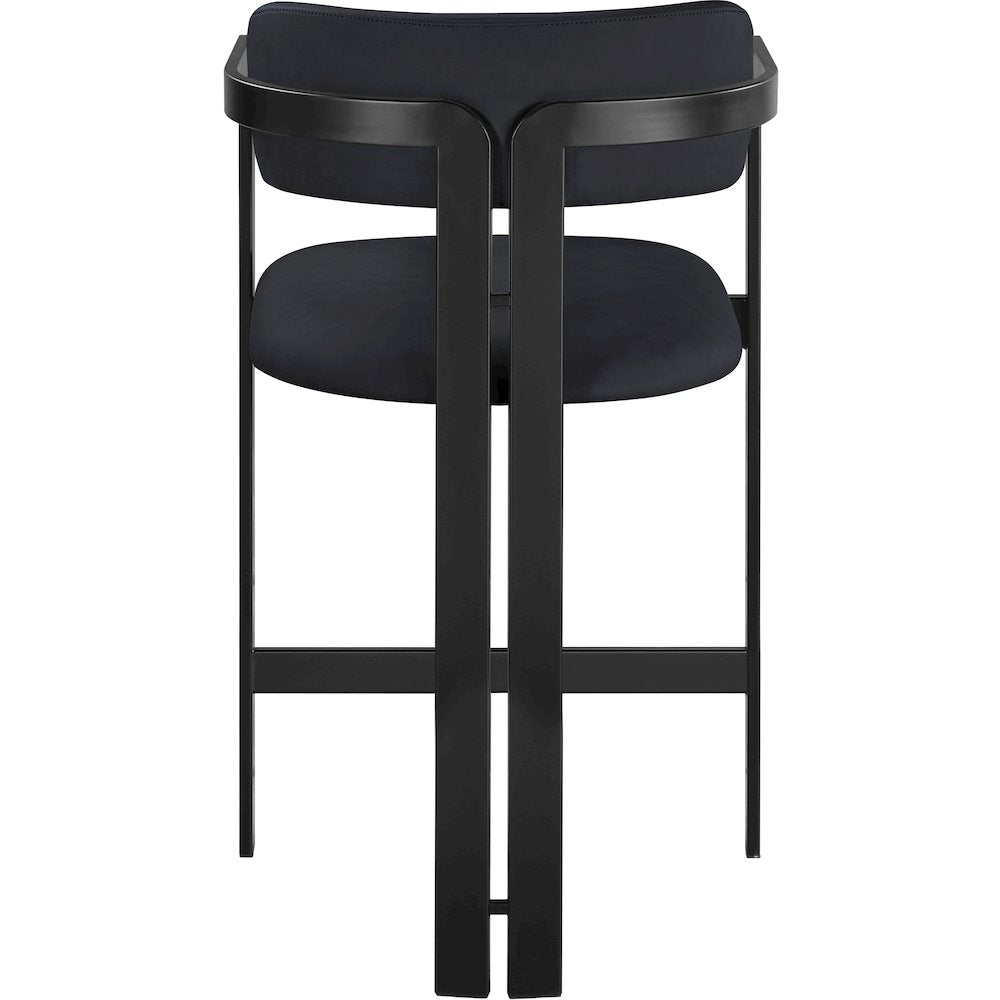 Aurum Black Vegan Leather Upholstered Counter Stool