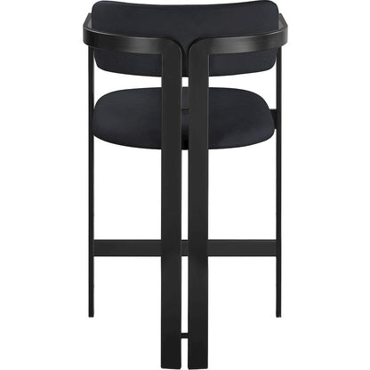 Aurum Black Vegan Leather Upholstered Counter Stool