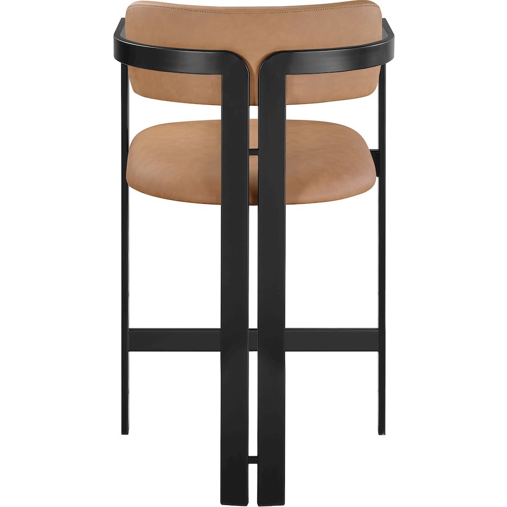 Aurum Cognac Vegan Leather Upholstered Counter Stool