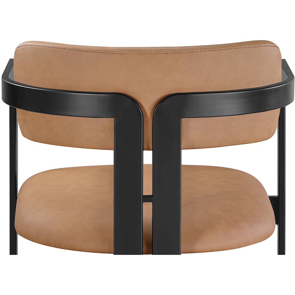 Aurum Cognac Vegan Leather Upholstered Counter Stool