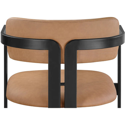 Aurum Cognac Vegan Leather Upholstered Counter Stool