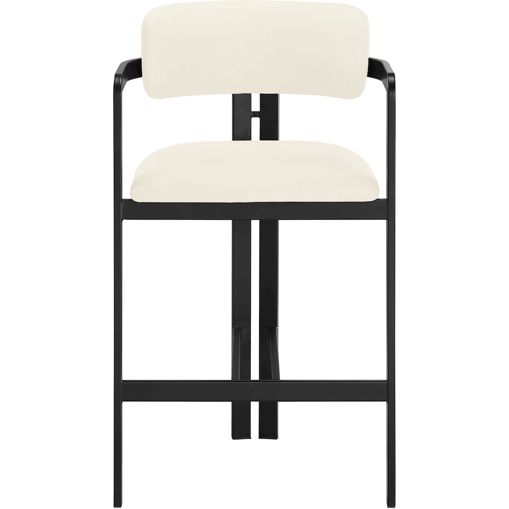Aurum Cream Vegan Leather Upholstered Counter Stool