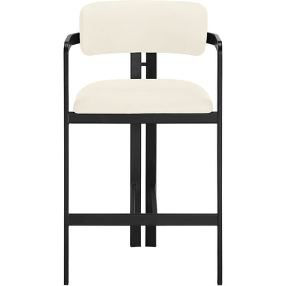 Aurum Cream Vegan Leather Upholstered Counter Stool