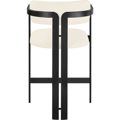 Aurum Cream Vegan Leather Upholstered Counter Stool