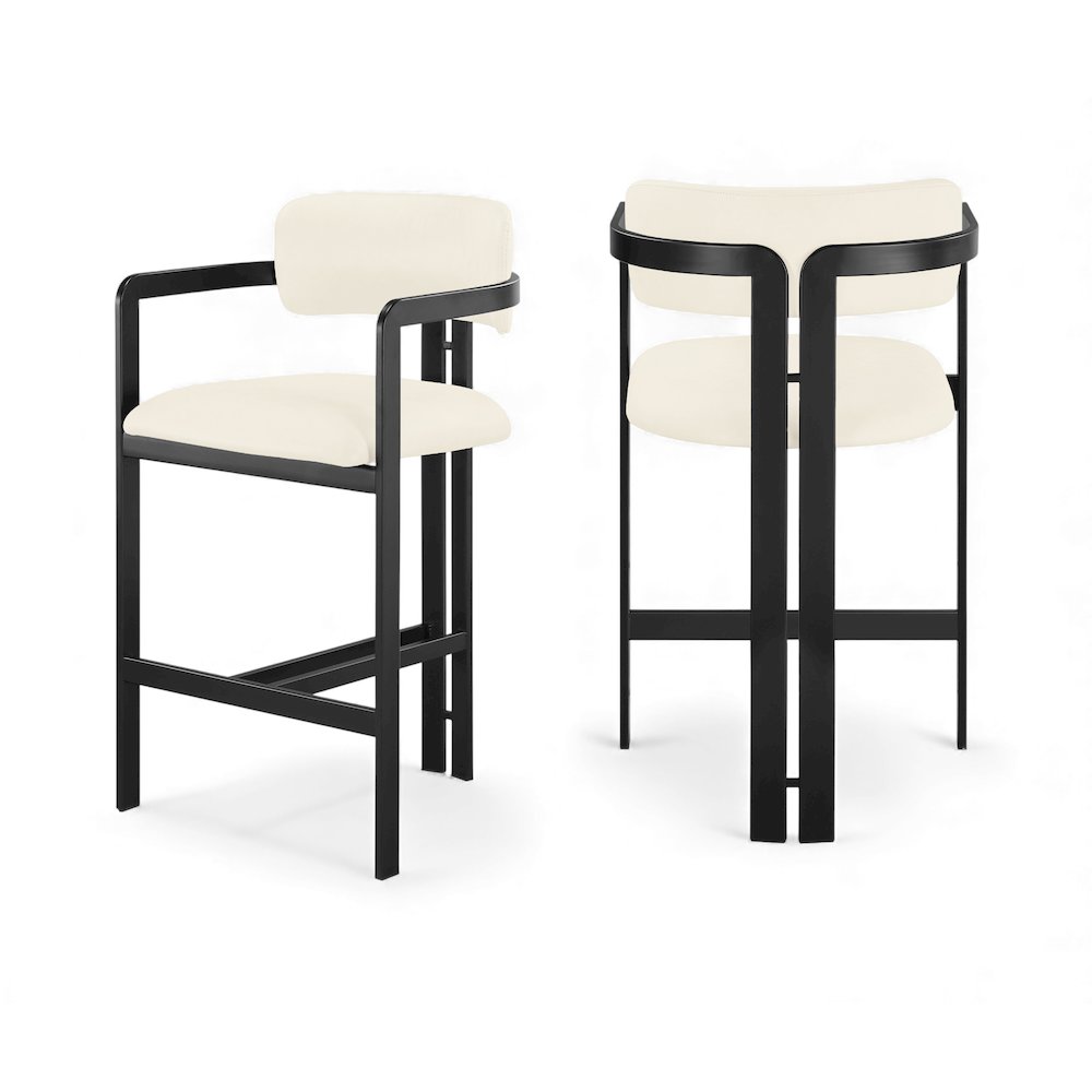 Aurum Cream Vegan Leather Upholstered Counter Stool