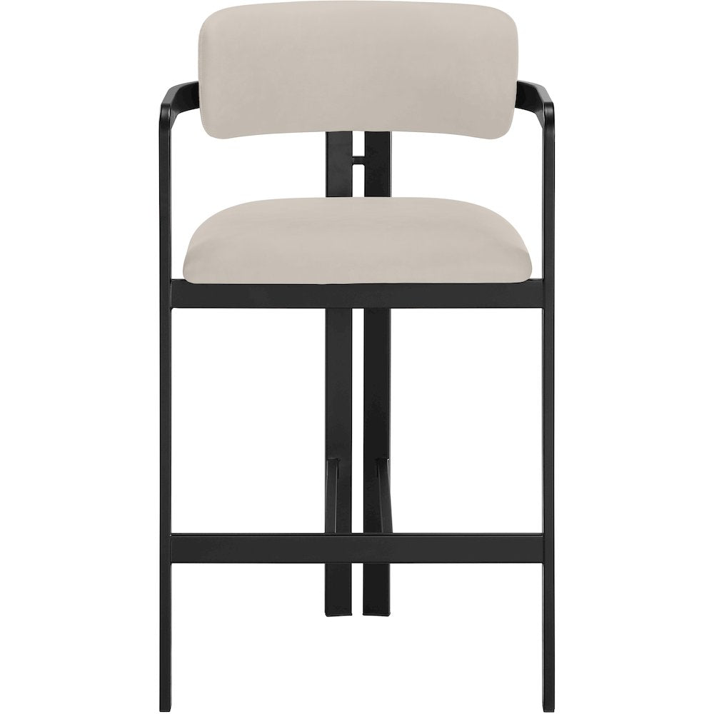 Aurum Taupe Vegan Leather Upholstered Counter Stool