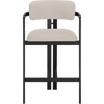 Aurum Taupe Vegan Leather Upholstered Counter Stool