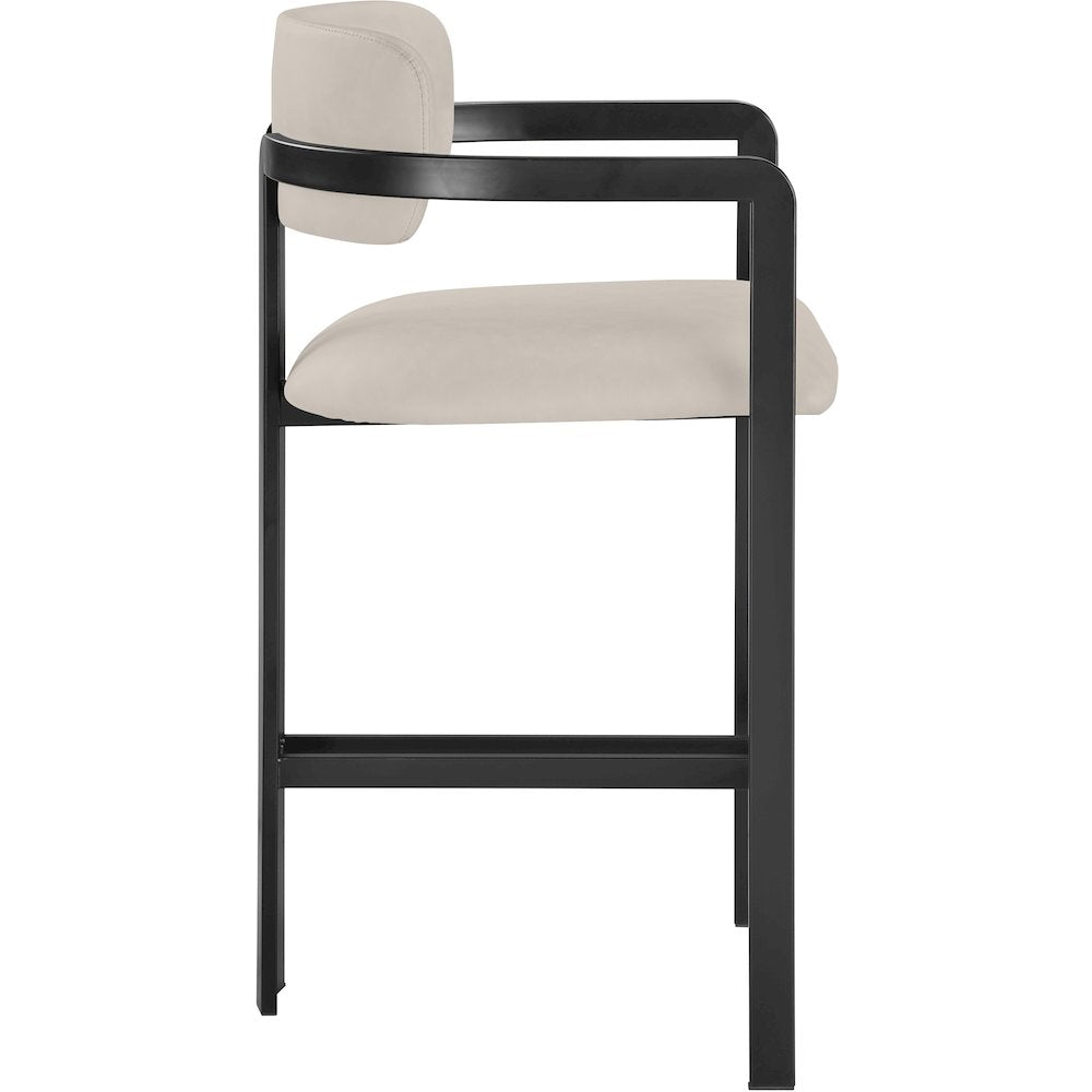 Aurum Taupe Vegan Leather Upholstered Counter Stool