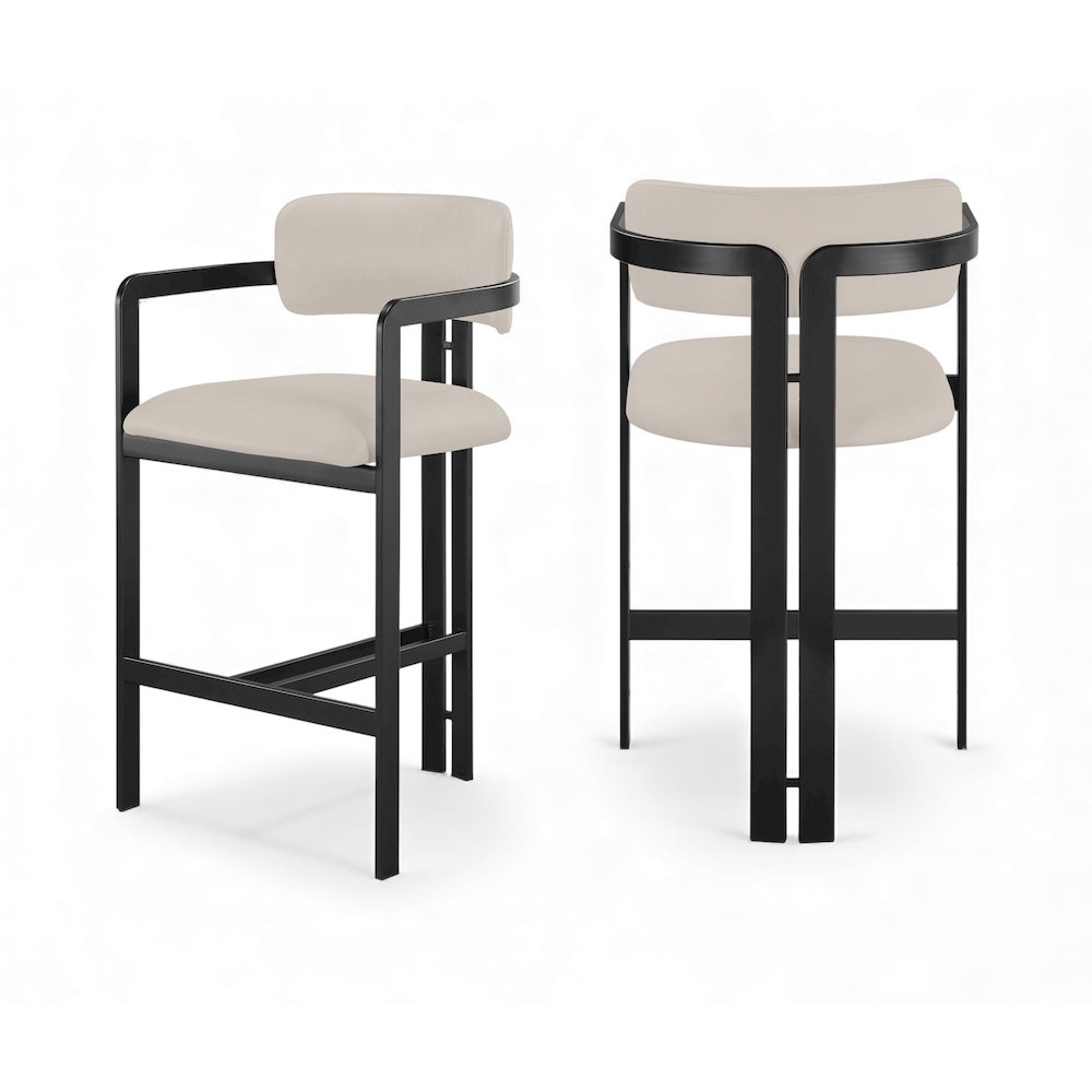 Aurum Taupe Vegan Leather Upholstered Counter Stool