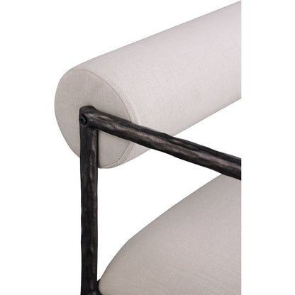 Axis Beige Linen Textured Fabric Upholstered Counter Stool, Set of 2