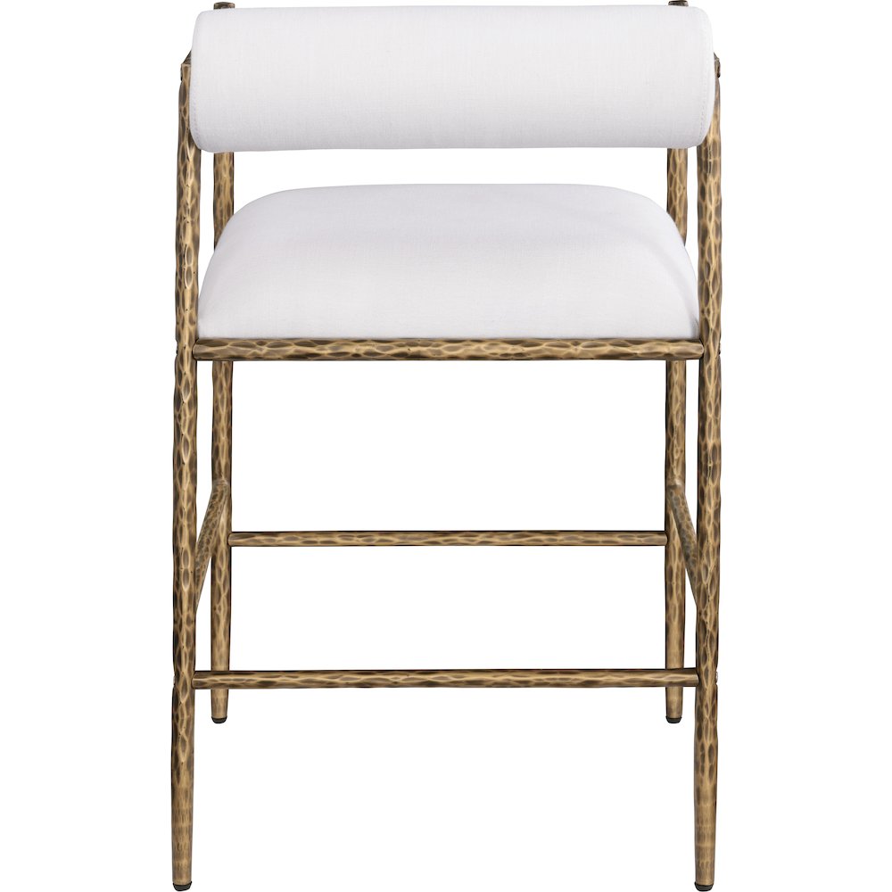 Axis Cream Linen Textured Fabric Upholstered Counter Stool, Set of 2