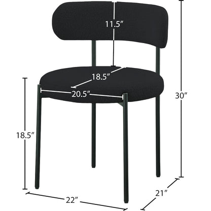Beacon Black Boucle Fabric Dining Chair, Set of 2