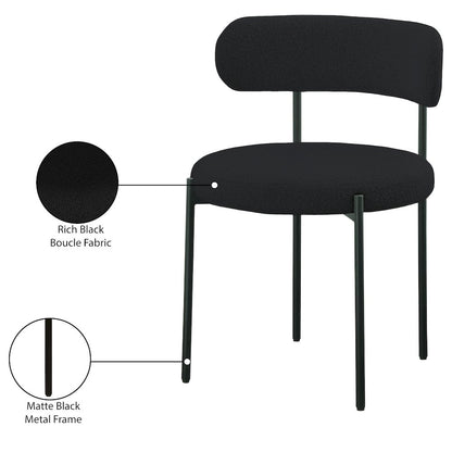 Beacon Black Boucle Fabric Dining Chair, Set of 2