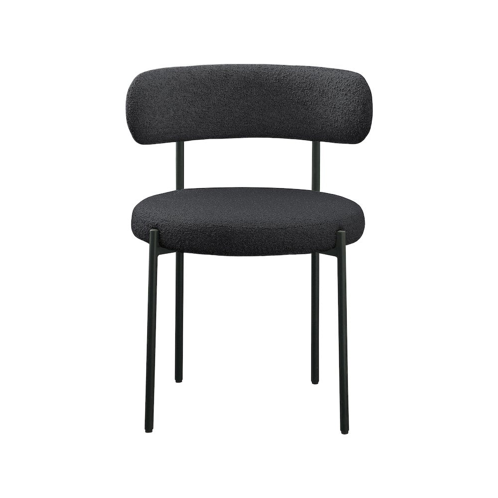 Beacon Black Boucle Fabric Dining Chair, Set of 2