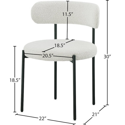 Beacon Cream Boucle Fabric Dining Chair, Set of 2