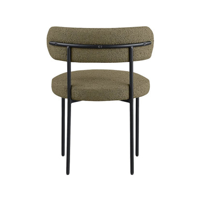 Beacon Olive Green Boucle Fabric Dining Chair, Set of 2