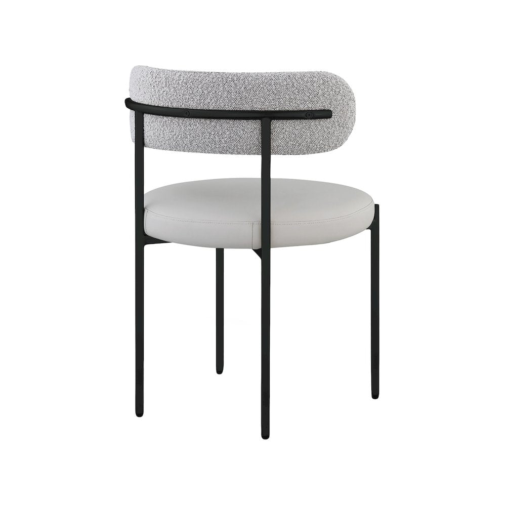 Beacon Taupe Vegan Leather and Boucle Fabric Dining Chair, Set of 2