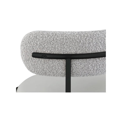 Beacon Taupe Vegan Leather and Boucle Fabric Dining Chair, Set of 2