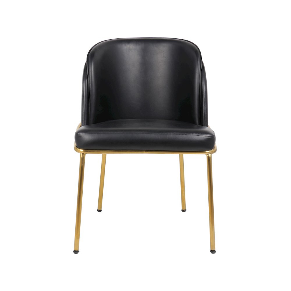 Jagger Black Vegan Leather Dining Chair, Set of 2