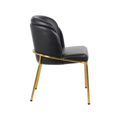 Jagger Black Vegan Leather Dining Chair, Set of 2